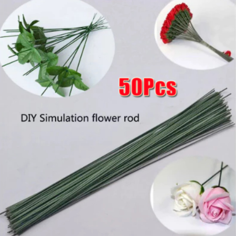 Wire Stem Florist - 50 adet Yeşil Çiçek Tel Kaynaklanıyor