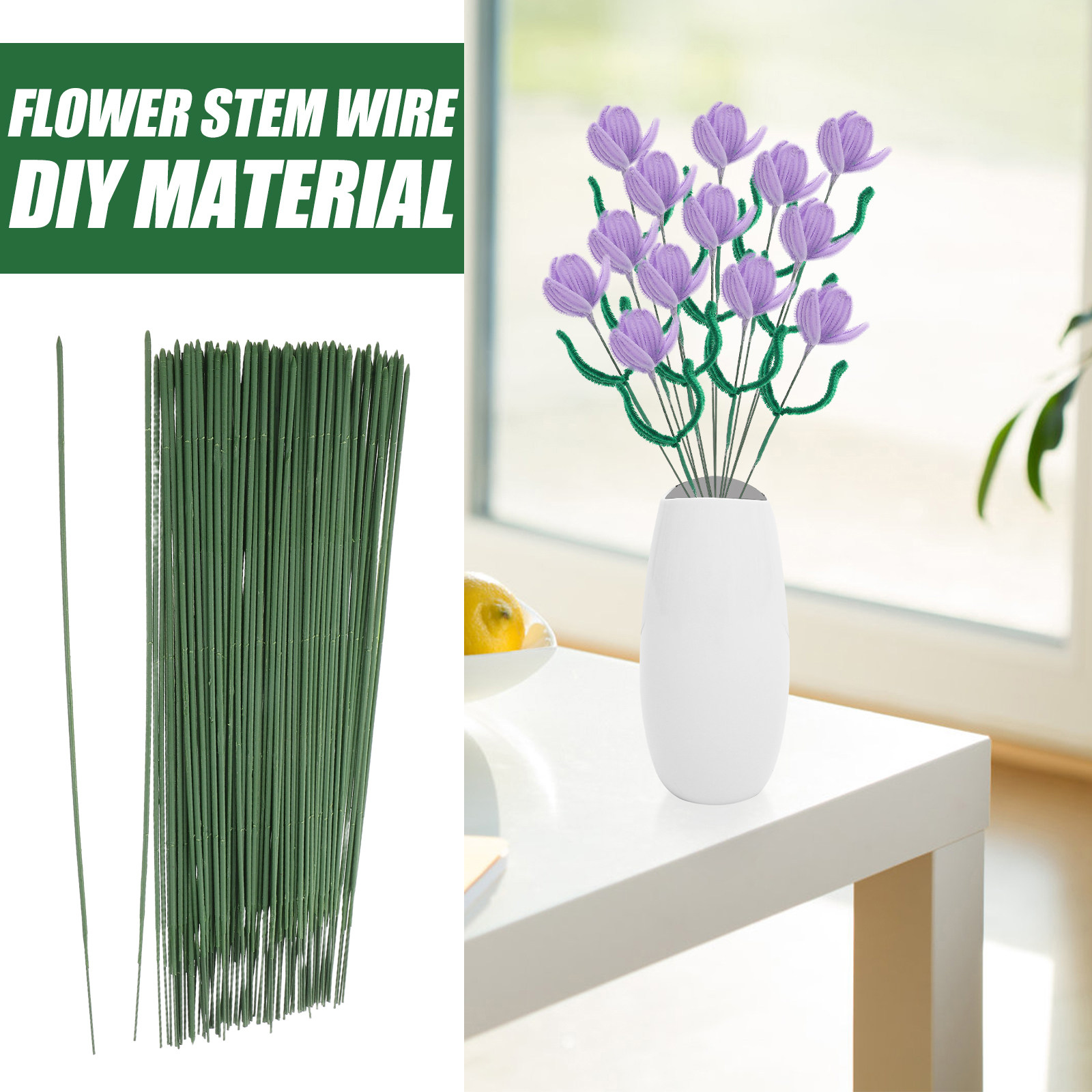 Wire Stem Florist - 100 Adet Yapay Çiçek Sapları 25