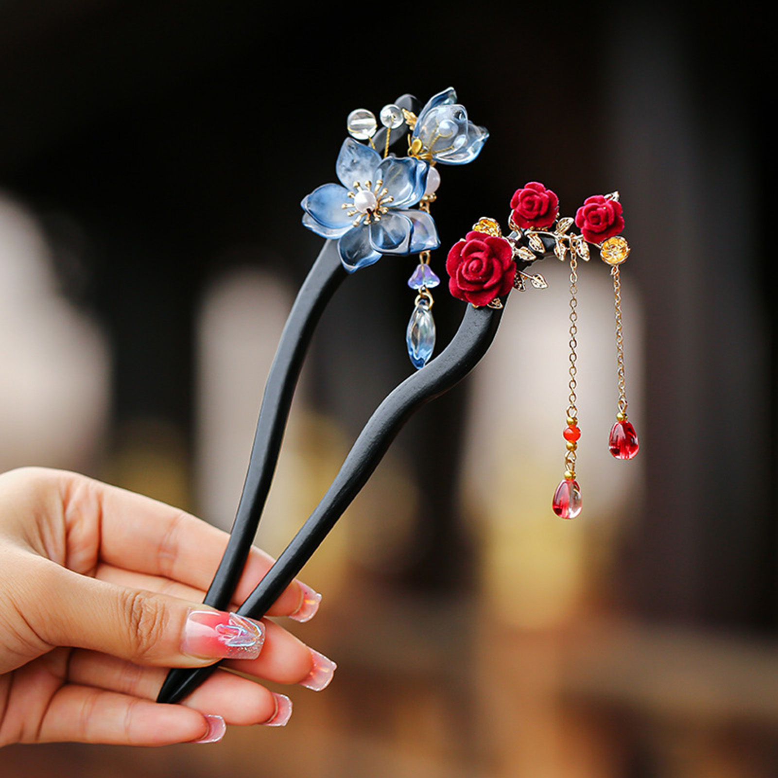 Florist Supplies - Çin tarzı çiçek püskül saç tokası