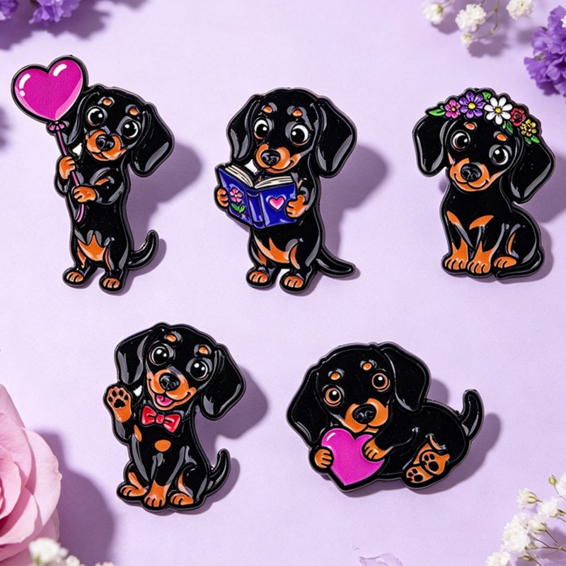 5 adet Sevimli Dachshund Emaye - Florist Supplies incelemesi ve fiyatı